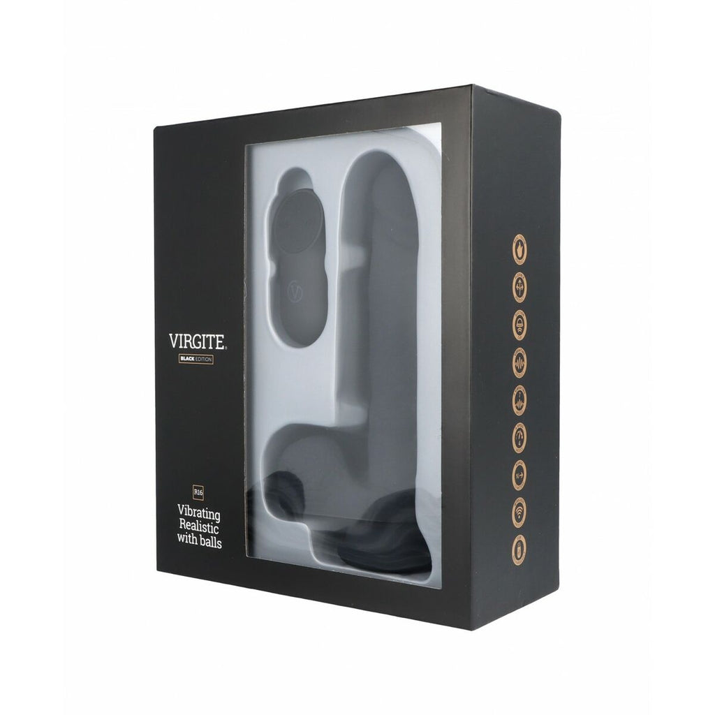 Realistic Dildo Virgite R16 Black 16 cm-5