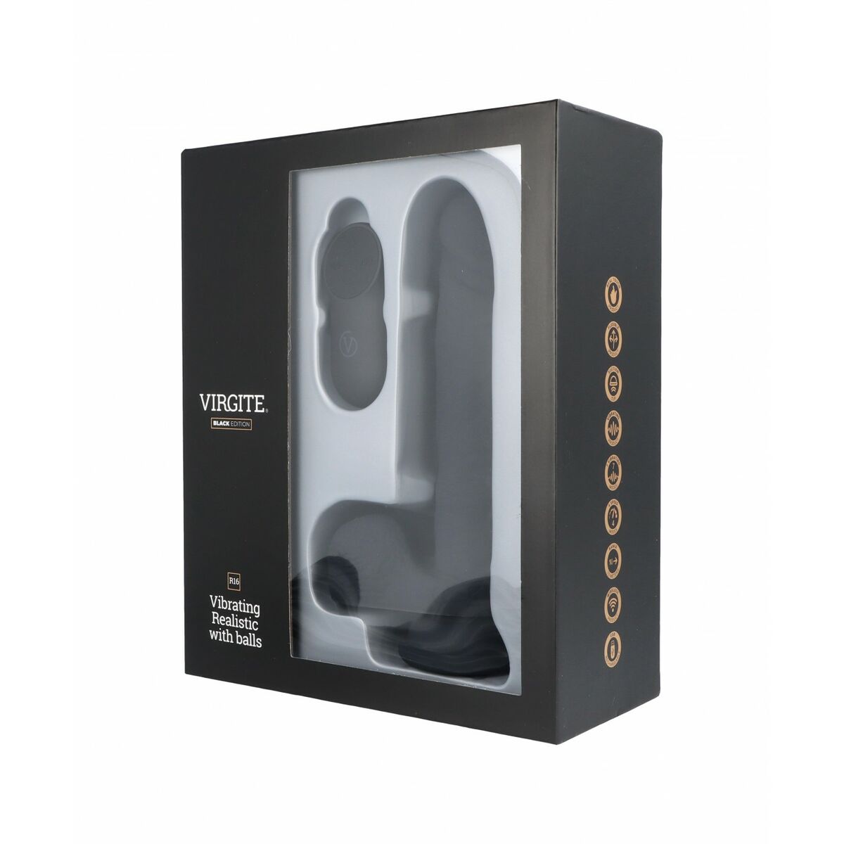 Realistic Dildo Virgite R16 Black 16 cm-5